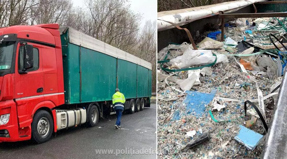 Peste 40 de tone de deșeuri aduse din Italia și Ungaria, descoperite la frontieră