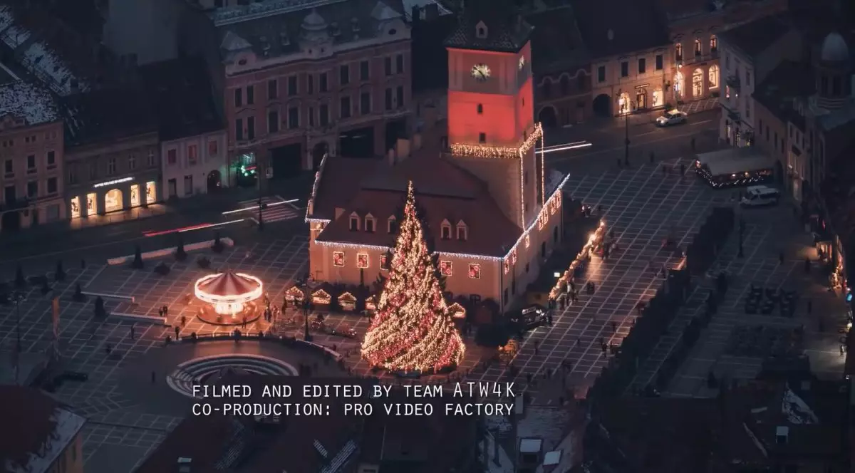 Imagini cu Piața Sfatului din Brașov, împodobită de Crăciun, în clipul unei noi melodii ABBA. Nu e însă clipul oficial