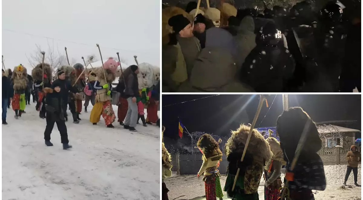 VIDEO | Tradiționala bătaie de la Ruginoasa, oprită cu jandarmii și poliția: „Lasă-i, bă, ghioaga!”