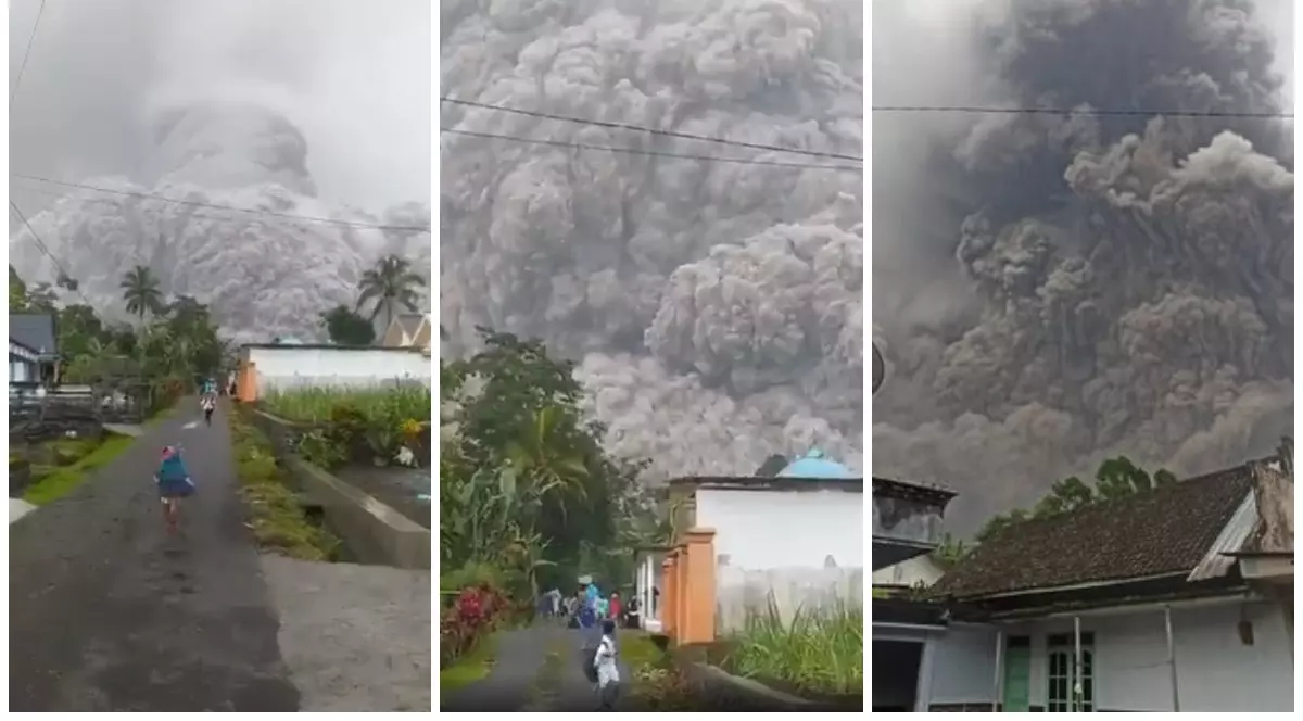 VIDEO. Vulcanul Semeru din Indonezia a erupt: sunt 13 morți și 98 de răniți. Imagini cu oameni care fug de norul de cenușă