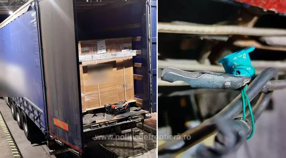 Douăzeci de migranți ascunși printre paleți cu aluminiu, bobine și mobilă, depistați de polițiștii de frontieră din Arad