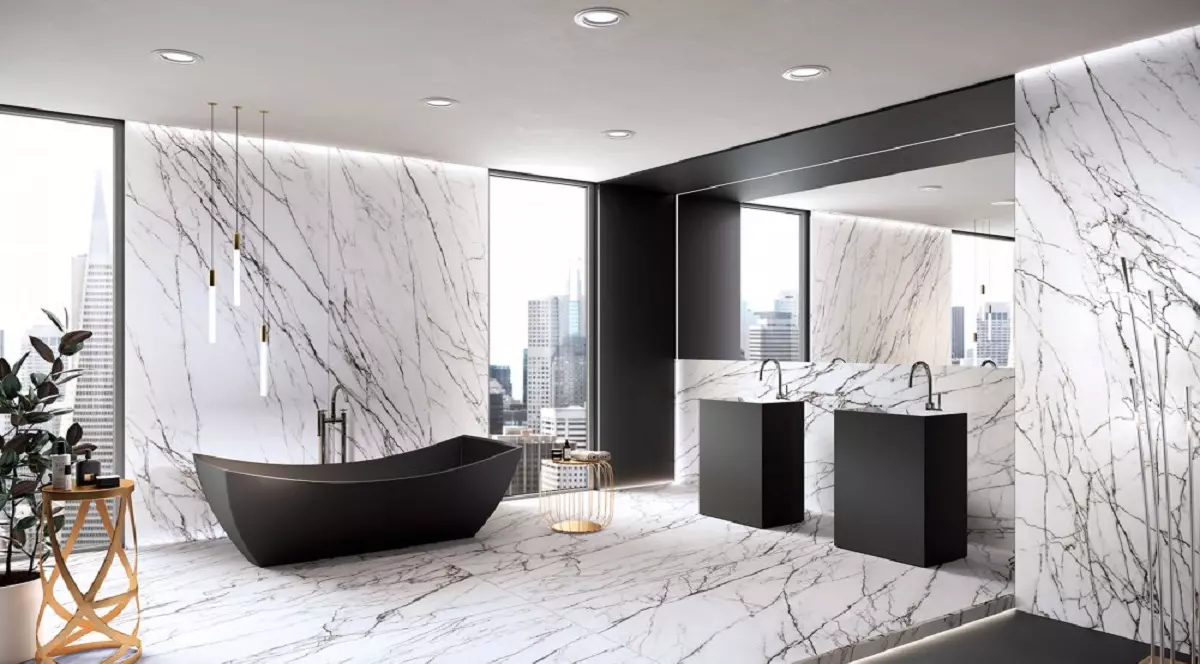 Aspect deosebit al încăperilor cu gresie și faianță rectificată, regăsite in stoc la Gudart