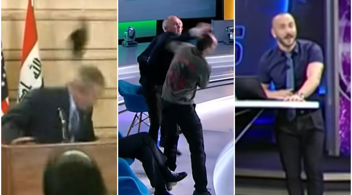 Momentele în care jurnaliștii și-au atacat interlocutorii: de la pantoful aruncat către președintele George W. Bush la bătaia din studioul TV din Ucraina