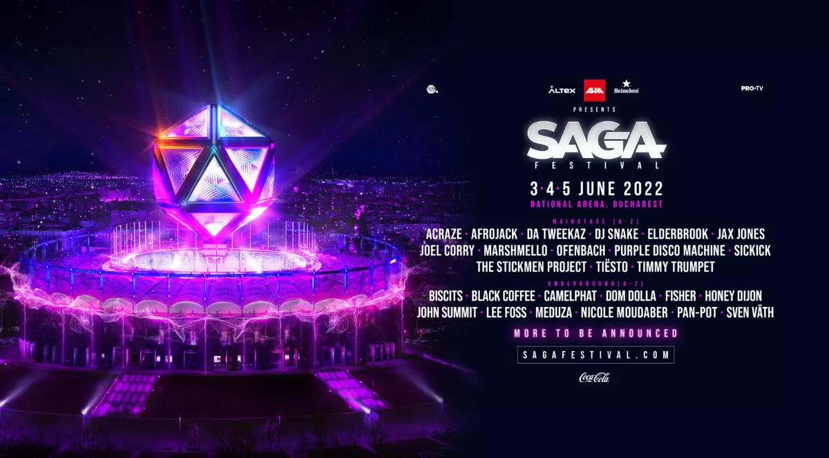 SAGA Festival anunță noi artiști în line-up: DJ Snake, Ofenbach și Tiësto vin pe 3, 4 și 5 iunie la Național Arena, în București