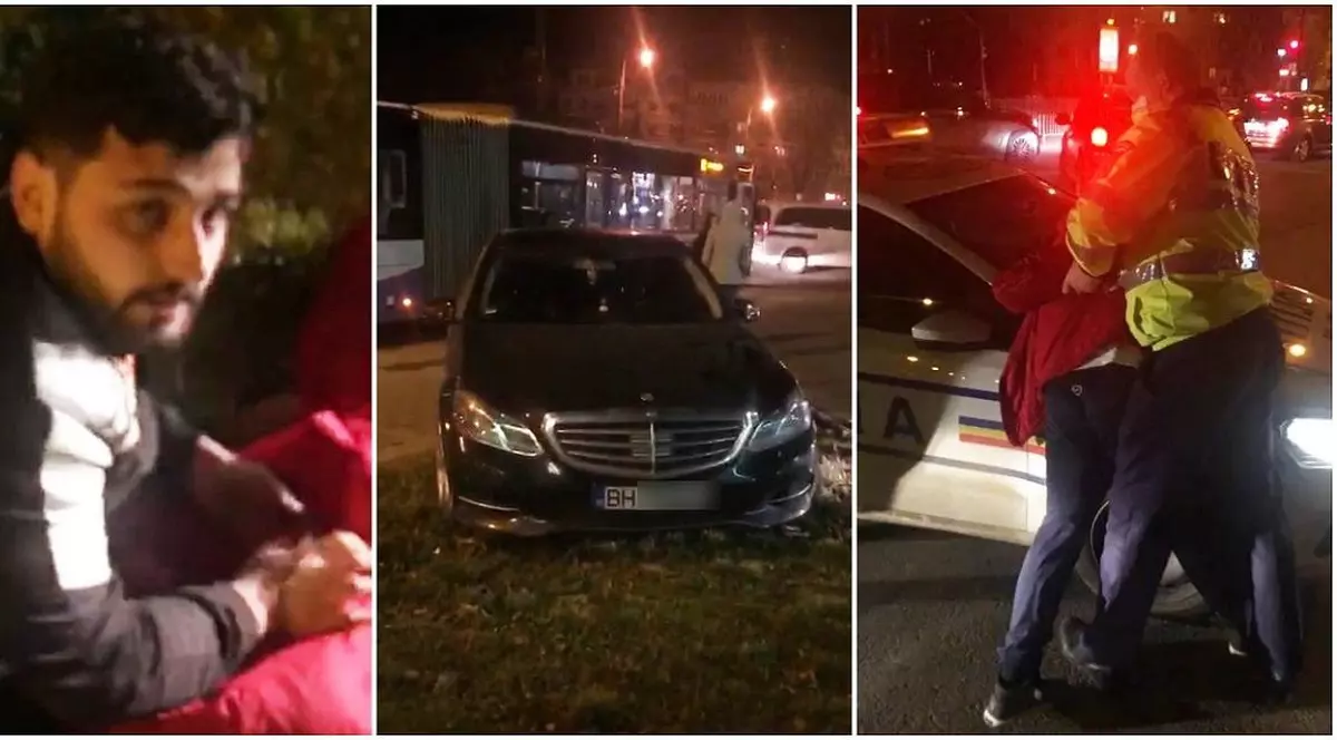 VIDEO | Un polițist de frontieră a intrat cu Mercedesul pe contrasens într-un autobuz, în Timișoara. Era beat și a vrut apoi să fugă