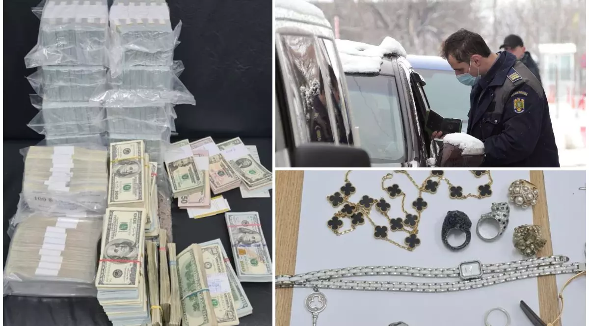 Ucrainenii prinși la Albița cu 1,6 milioane $ și bijuterii de 900.000 € au spus că au luat valizele altcuiva, când au fugit din Kiev