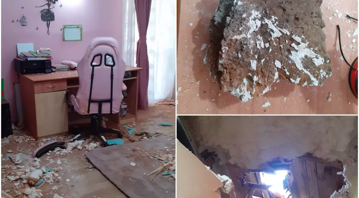 Un bolovan de 50 de kilograme a căzut prin acoperișul unei familii din Hunedoara. Autoritățile fac verificări, pentru că nu se știe de unde a venit piatra