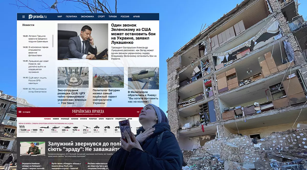 O zi de război relatată de ziarele „Pravda”. Ce spune Pravda din Rusia și ce spune Pravda din Ucraina