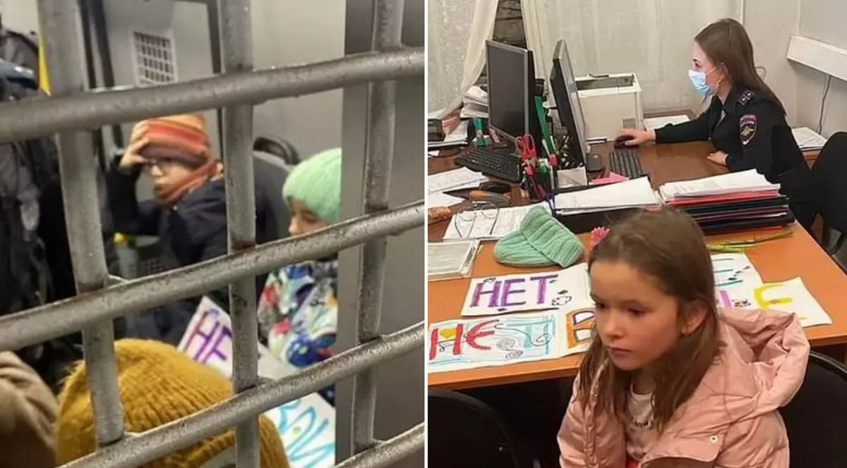 Un politician rus de opoziție acuză că Putin a băgat în dubă și copii care au protestat față de război. Imagini cu ei la secția de poliție