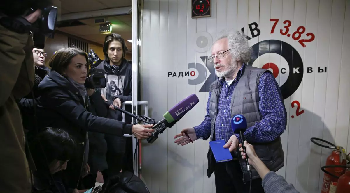 Redactorul șef al postului de radio Ecoul Moscovei, Alexei Venediktov. FOTO: EPA