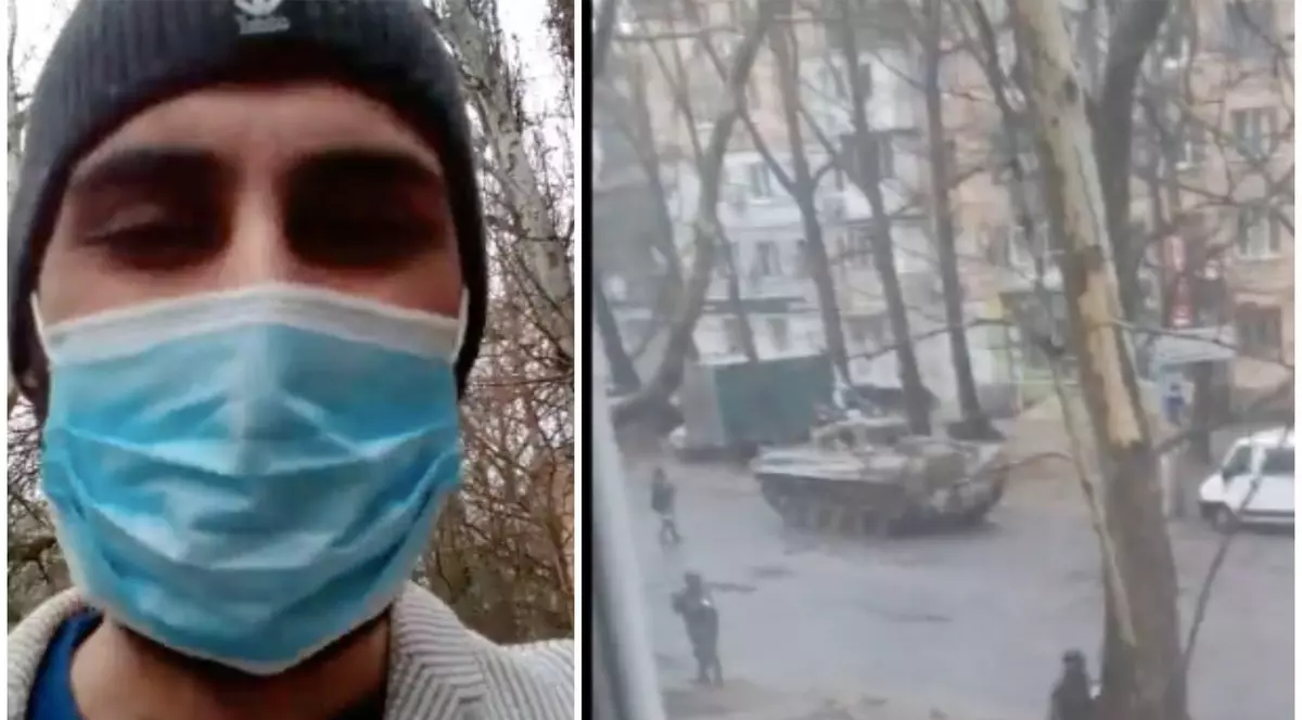 Imaginea postată de Hussain din apartamentul său în Herson