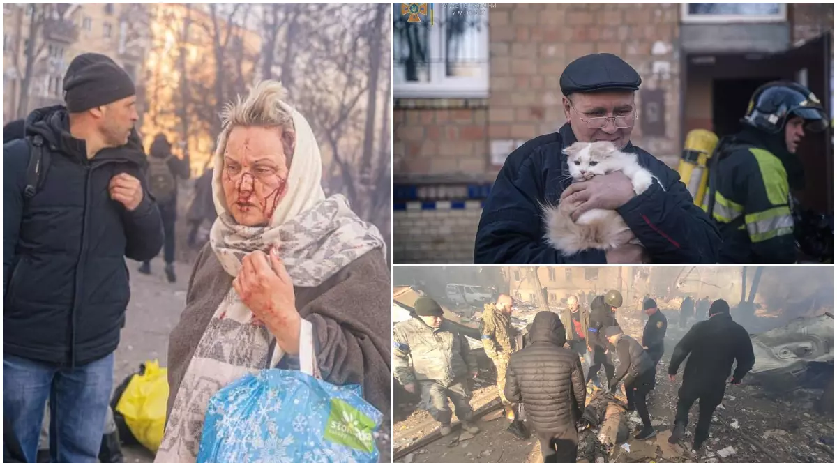 VIDEO | Sânge, moarte și deznădejde. Imaginile atacului rus cu rachetă asupra unui bloc din Kiev