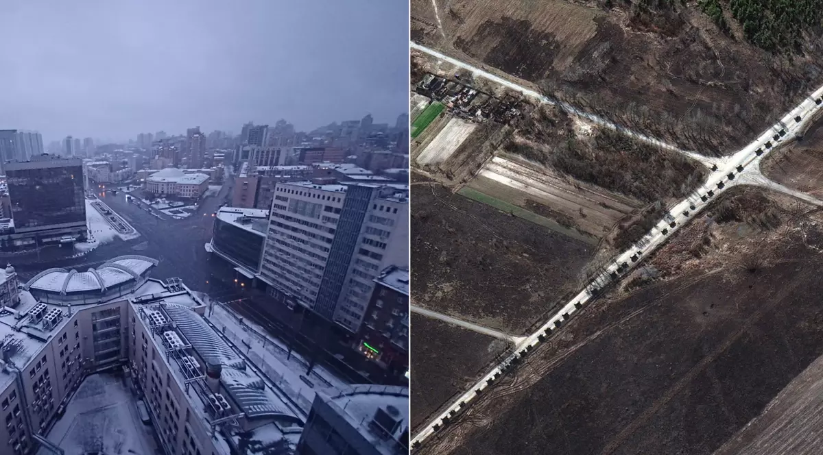 Corespondentul Libertatea transmite din Kiev: Orașul e alb de zăpadă, oamenii așteaptă coloana de 70 de kilometri a rușilor