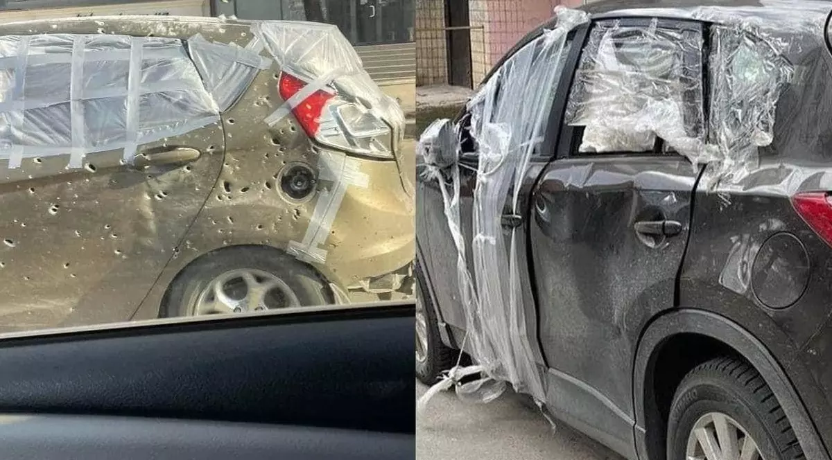 Cum arată mașinile cu care au fugit locuitorii din Mariupol