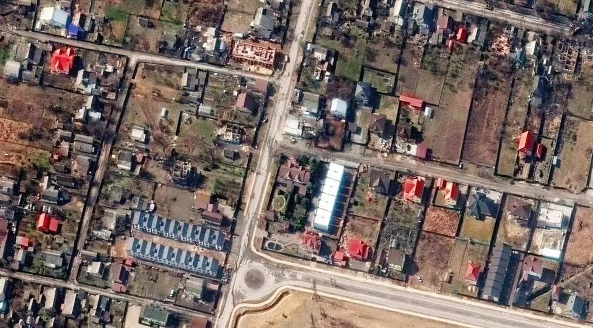 FOTO. Ce au descoperit jurnaliștii americani analizând imaginile din satelit de la Bucha. Rușii susțineau altceva