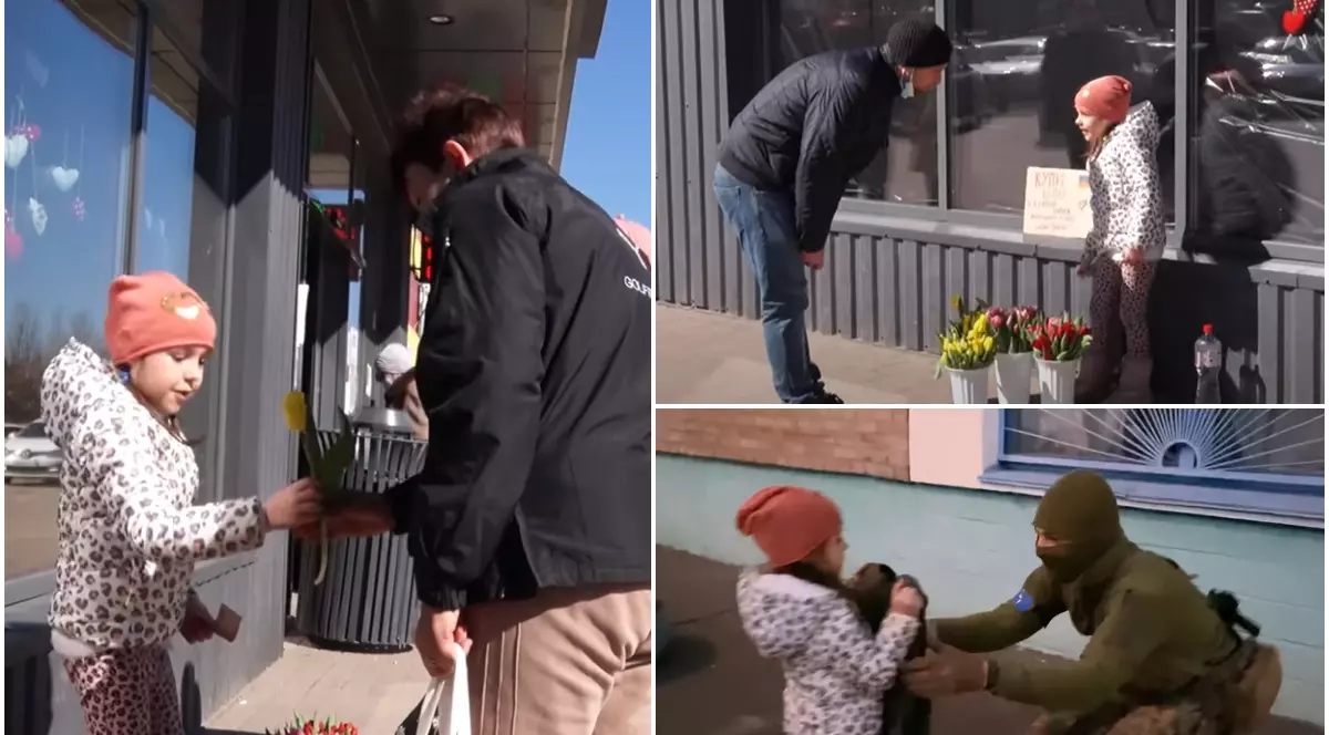 VIDEO | Varvara, o fetiță de 7 ani, a vândut lalele, ca să cumpere o vestă antiglonț pentru un soldat ucrainean