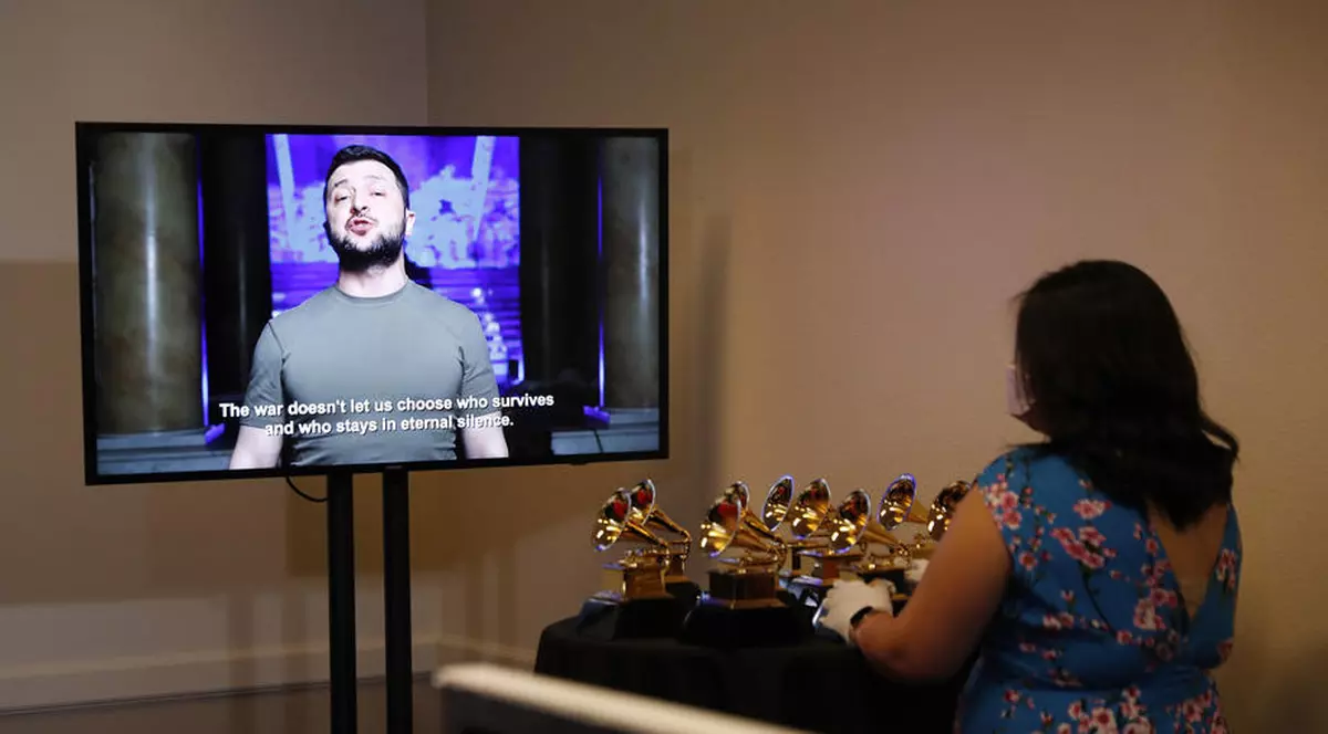 Zelenski, discurs la premiile Grammy: „Tăcerea este moarte, spuneţi adevărul prin versurile voastre”