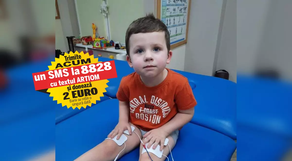 Singura șansă de vindecare a micuțului Artiom. Pentru tratamentul împotriva amiotrofiei spinale musculare, copilul are nevoie de 60.000 de euro