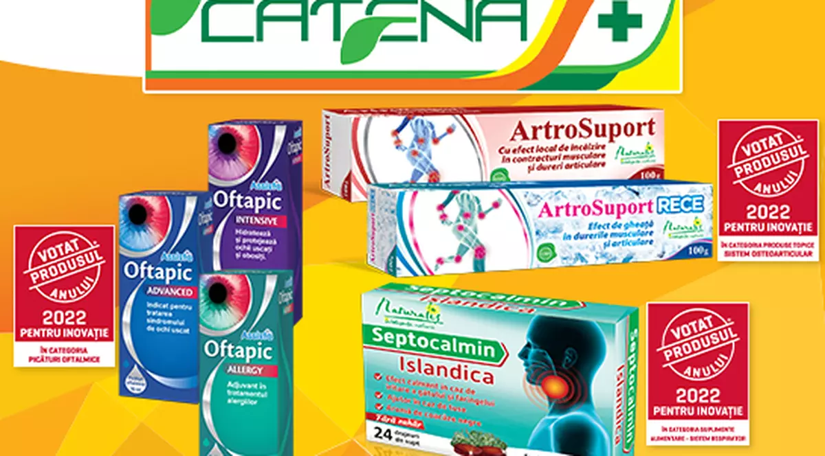 Gama Assista Oftapic, Naturalis Septocalmin Islandica şi gelurile ArtroSuport, câştigătoare în cadrul competiţiei „Votat Produsul Anului®” 2022