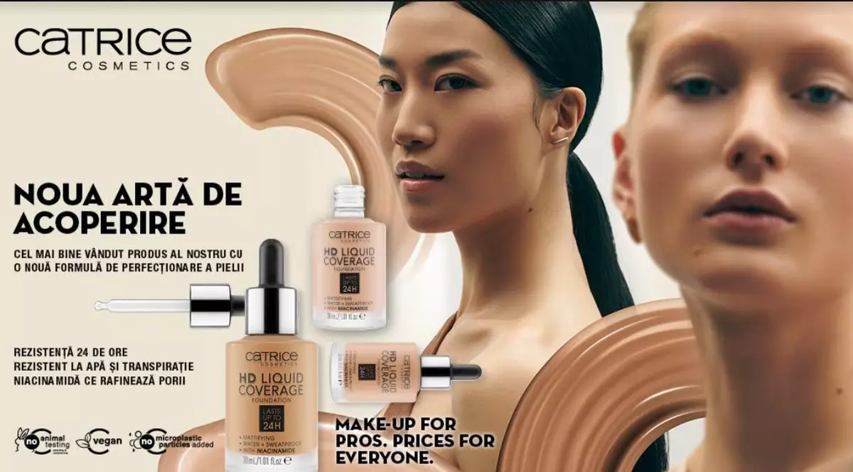 Descoperiți noua artă de acoperire cu fondul de ten Catrice HD Liquid Coverage