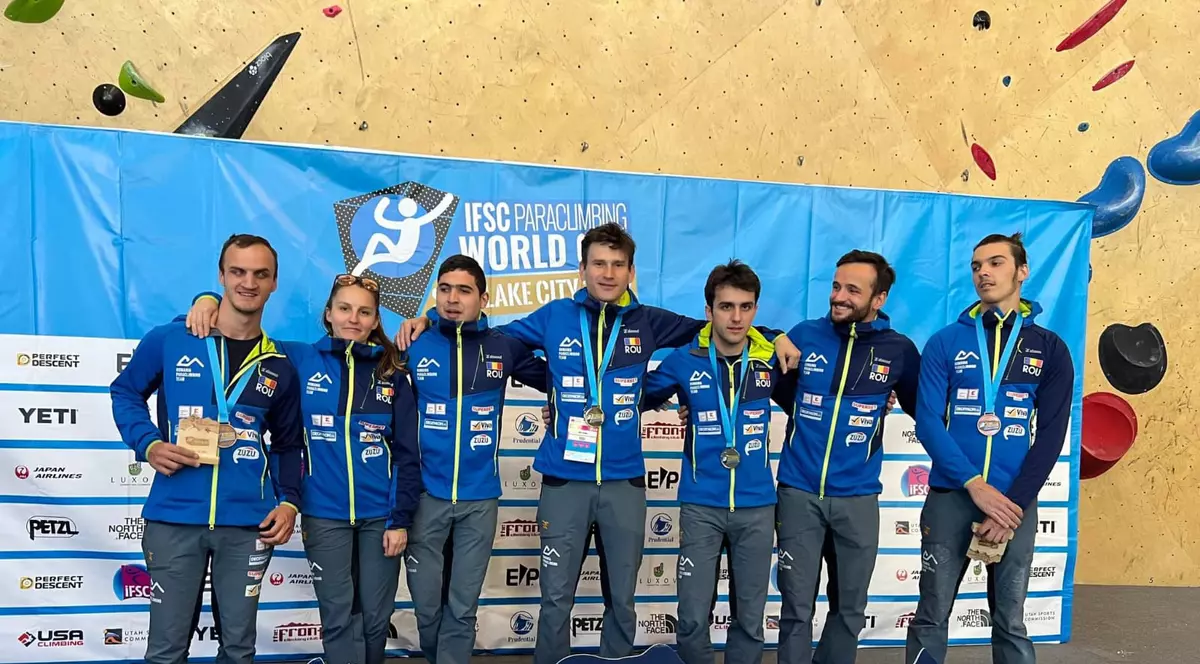 Patru tineri cu deficiențe de vedere s-au întors cu aur, argint și bronz de la Cupa Mondială de Paraclimbing din SUA