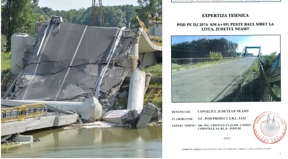 DOCUMENT. Publicăm expertiza tehnică a podului prăbușit de la Luțca, de care Consiliul Județean nu a ținut cont 