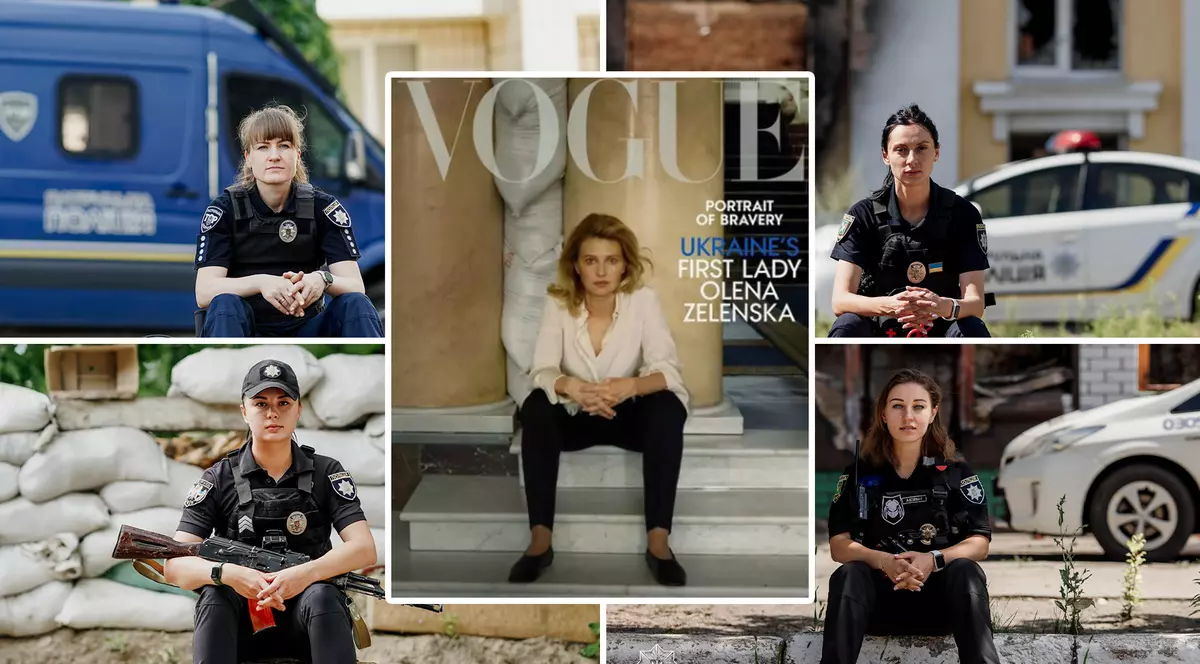 Olena Zelenska, apărată de polițistele din Ucraina după fotografia de pe coperta Vogue: „Încredere, determinare, victorie”