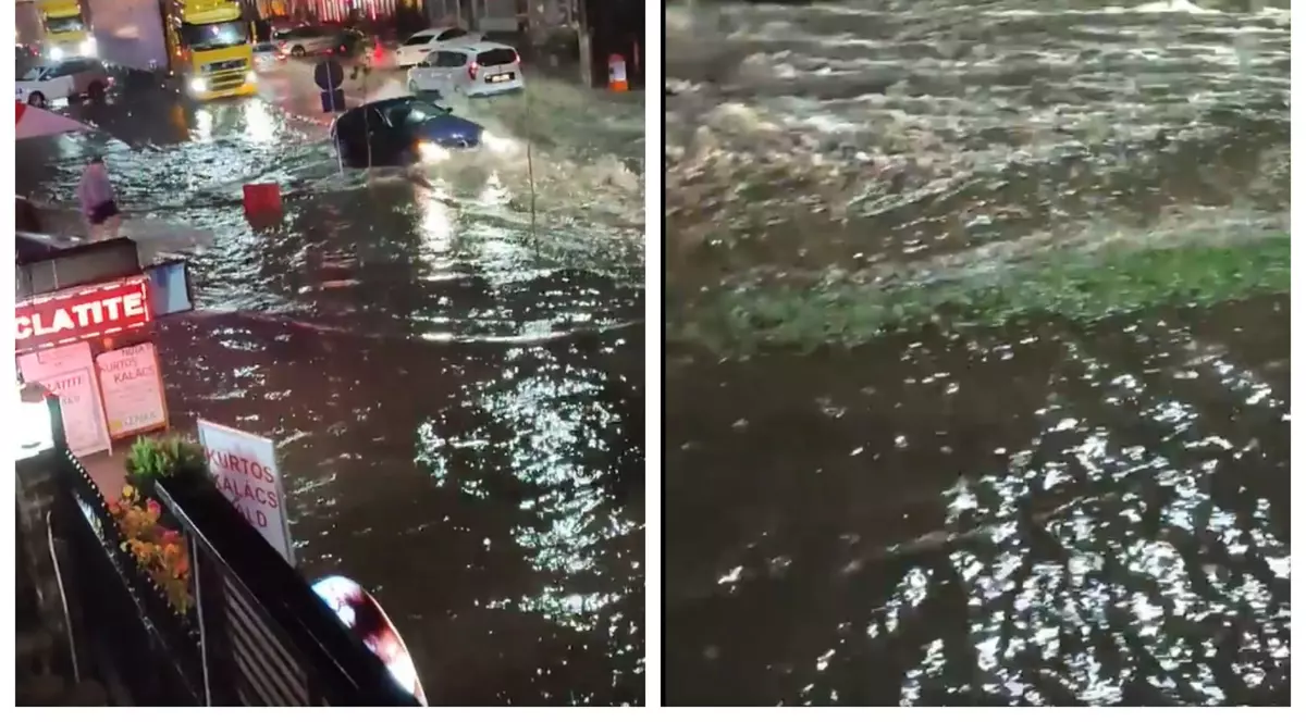 DN1, inundat la Bușteni. Șoferii abia au traversat zona: „A venit marea la munte!” | VIDEO
