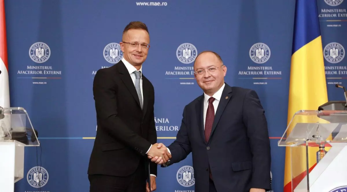 Bogdan Aurescu i-a cerut lui Szijjarto ca oficialii maghiari să respecte „sensibilitățile României” în discursurile ținute în țara noastră. Foto: MAE