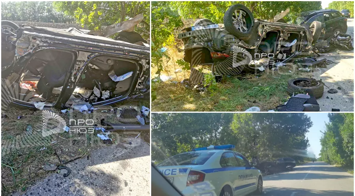 Două mașini românești, distruse de un șofer ucrainean, în Bulgaria. Doi morți și trei răniți grav