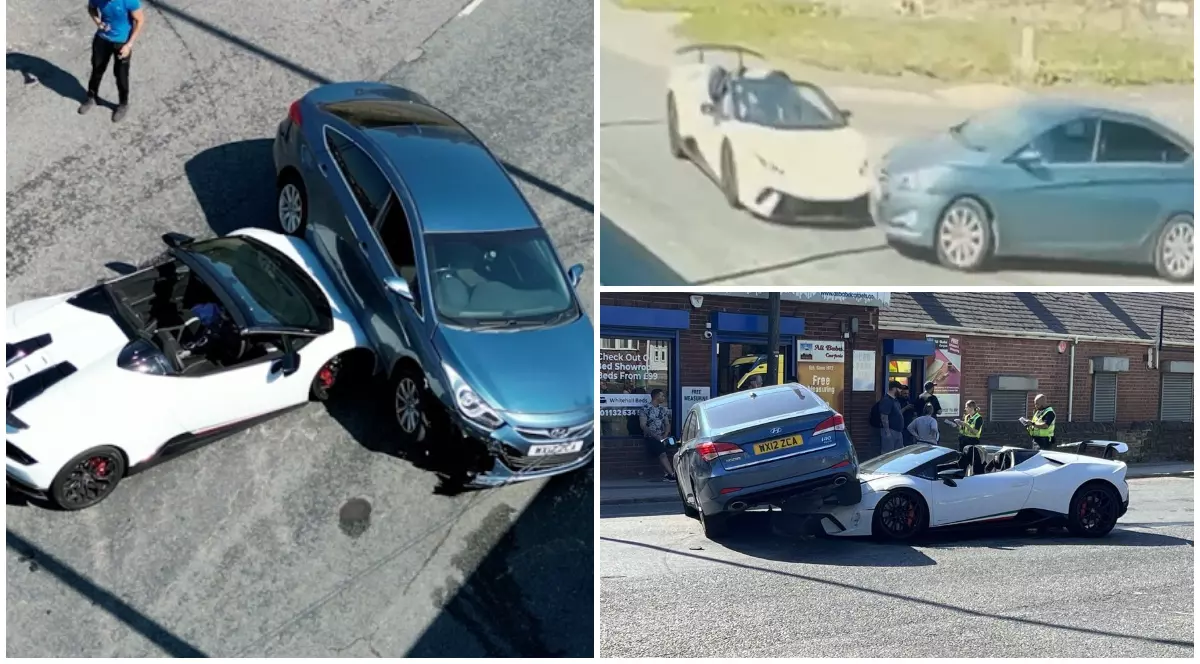 Momentul când un Hyundai lovește un Lamborghini Huracan Performante de 300.000 de euro și apoi se urcă pe el | VIDEO