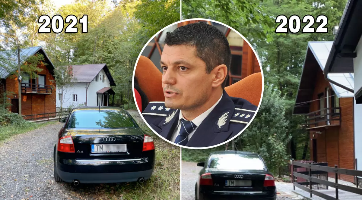 IMAGINI. Șeful Poliției din Timiș se duce la casa sa de vacanță, la 168 km dus-întors de oraș, cu mașina instituției. Explicația IPJ