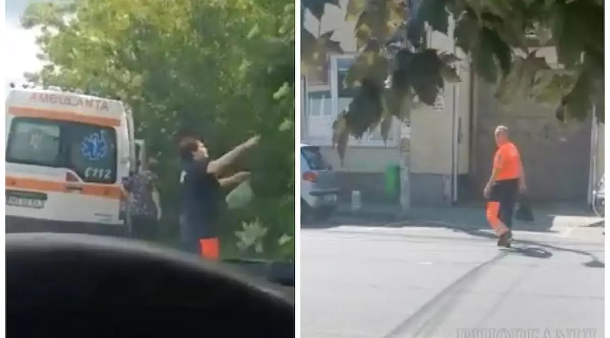 Doi angajați ai Ambulanței Bihor au oprit să culeagă soc în timp ce transportau un pacient