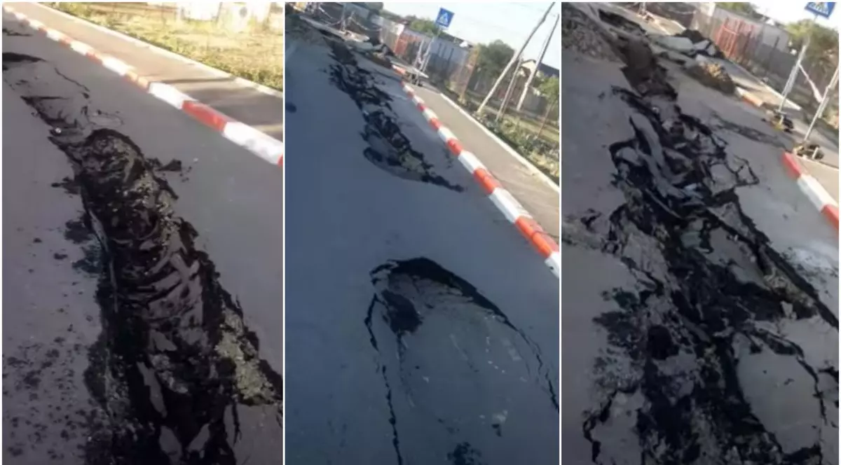 O stradă din Mărășești, reabilitată anul trecut, s-a surpat aproape complet. Cum arată acum | VIDEO
