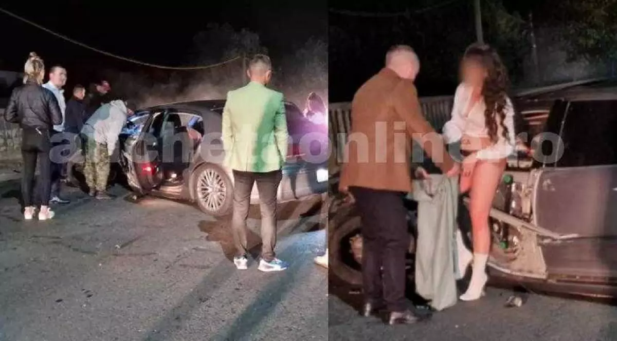 O șoferiță beată a coborât din mașină în lenjerie intimă, după ce a făcut accident, în Argeș. Părinții i-au adus haine de acasă
