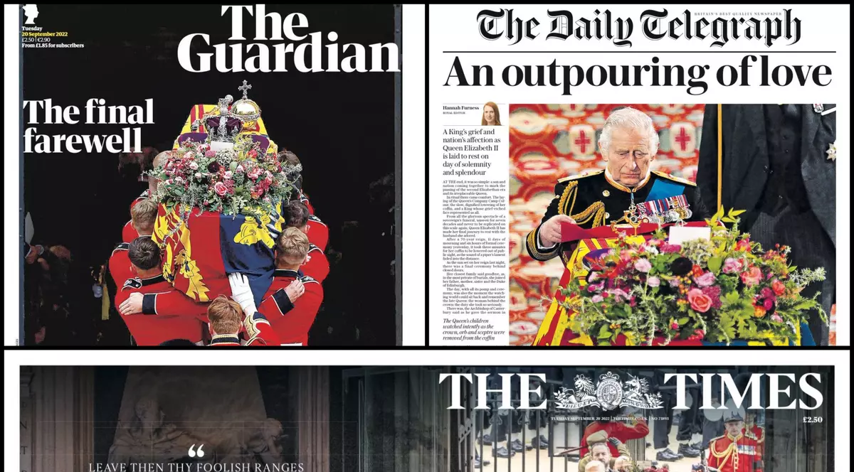 „O revărsare de iubire”. Prima pagină a ziarelor din Marea Britanie după funeraliile reginei Elisabeta a II-a