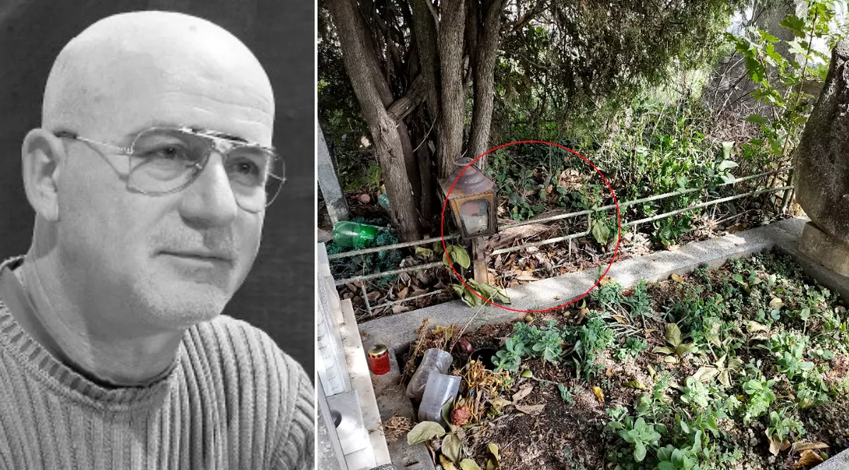 Jurnalistul căruia interlopii i-au aruncat în trecut o pisică moartă pe mormântul soției a găsit sâmbătă crucea de lemn smulsă