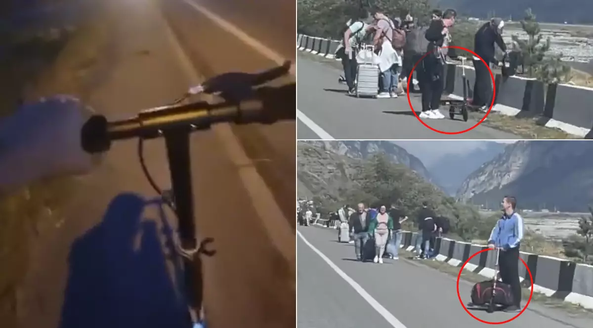 Unii ruși fug de mobilizare cu trotineta. De ce au recurs la această metodă pentru a trece granița cu Georgia | VIDEO