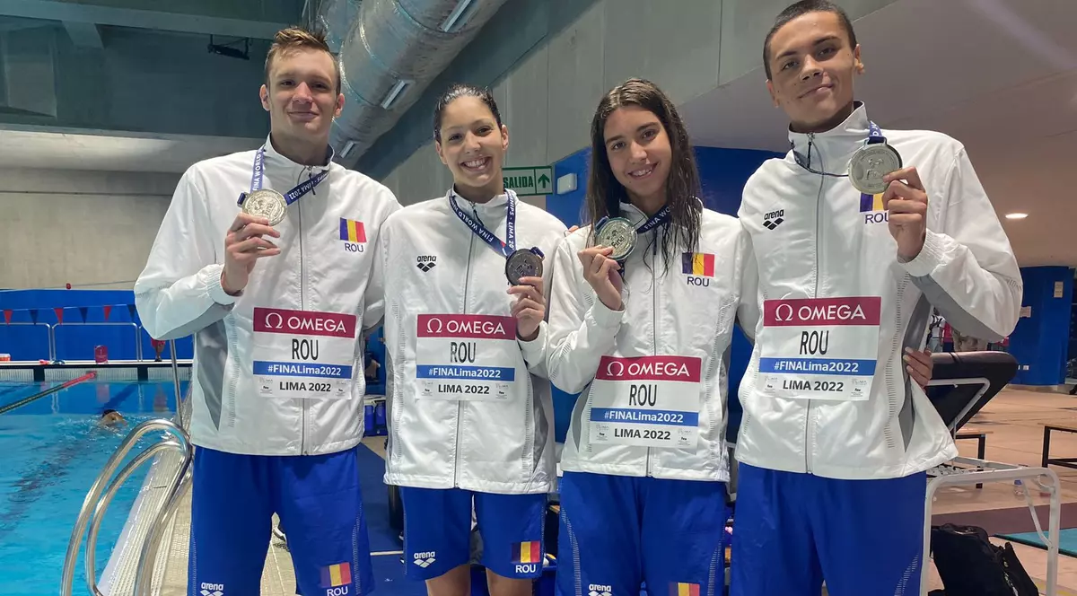 David Popovici, argint cu ștafeta mixtă de 4x100 m liber a României. Vlad Stancu, bronz la 800 m liber