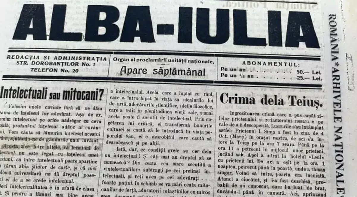Crima care a zguduit Alba Iulia și Teiușul în perioada interbelică: De ce a fost ucis un jurnalist în clădirea unei bănci