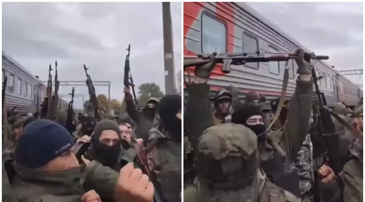 Filmări cu 500 de mobilizați ruși înarmați până-n dinți, lăsați de izbeliște aproape de granița cu Ucraina: „Nimeni nu are nevoie de noi”