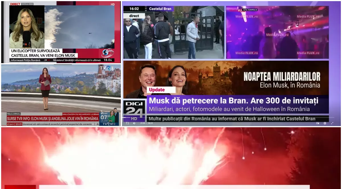 Cum au relatat televiziunile despre „Elon Musk în România”. Fiecare post a dat zeci de știri zilnic, la Digi 24, Pro TV, Antene și TVR