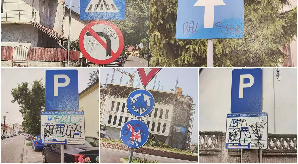 Peste 100 de indicatoare rutiere din Alba Iulia, VANDALIZATE. Primăria a făcut plângere penală pentru distrugere