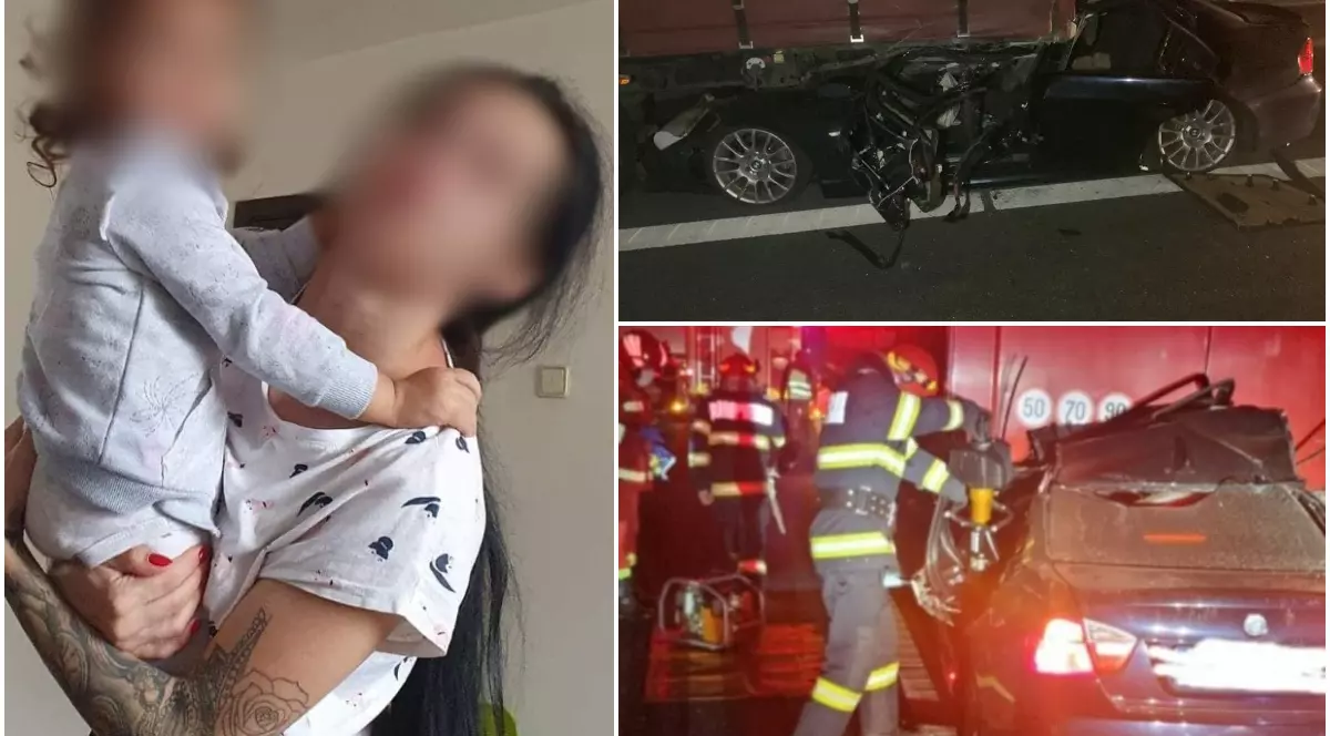 Loredana a murit în BMW-ul strivit sub un TIR, lângă Dumbrava, în Timiș. Tânăra mămică avea 25 de ani