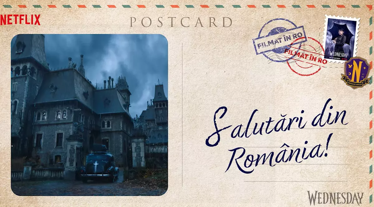 Cum se văd orașe din România în Wednesday, serialul lansat de Netflix.  A fost filmat la București, Sinaia, Bușteni și Bălteni