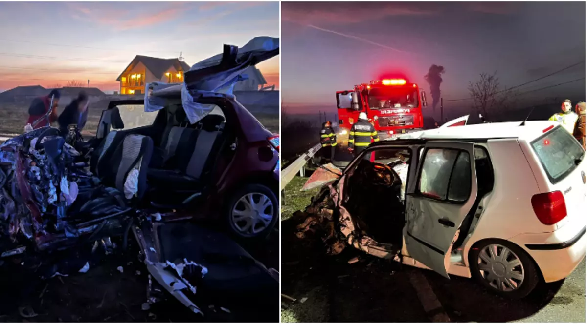 Accident cu trei mașini pe un drum din Gorj. Două persoane au fost rănite