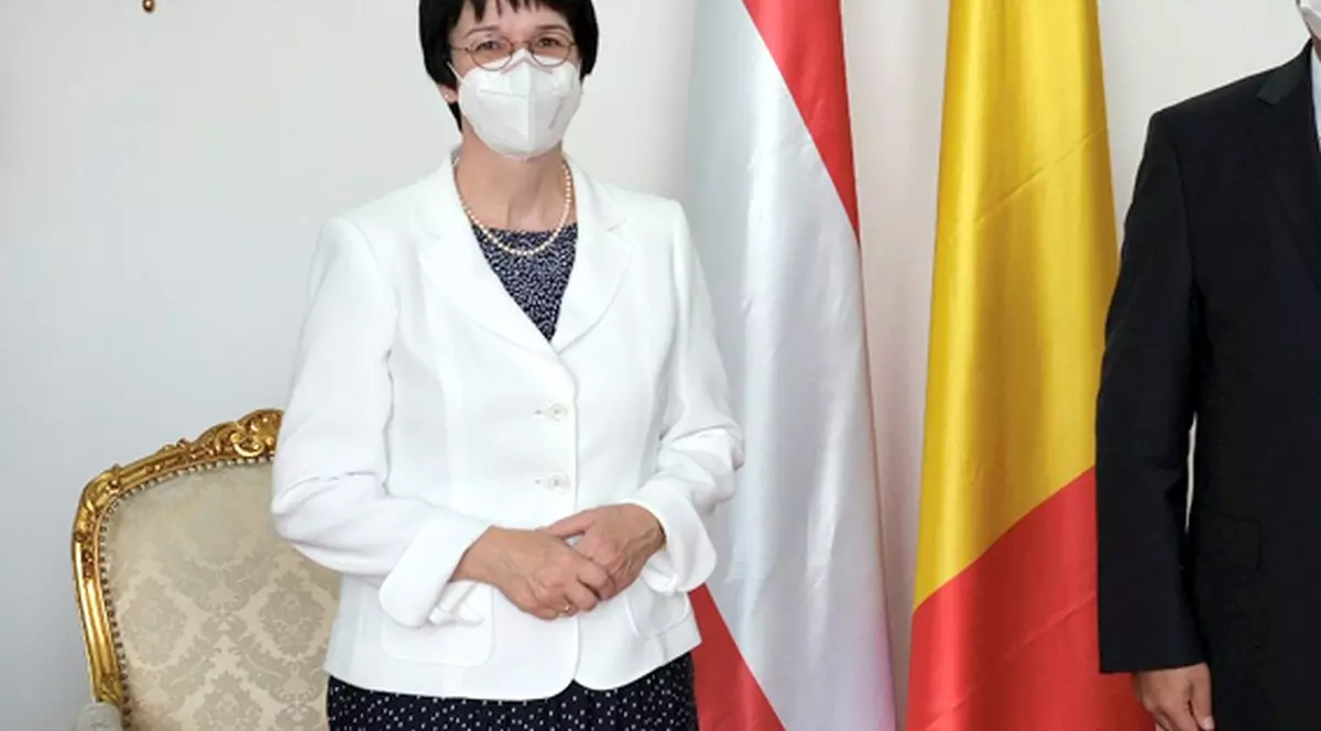 Adelheid Folie este de la 1 septembrie 2021, Sef de Misiune şi Ambasador al Republicii Austria în Români. Foto: MAE