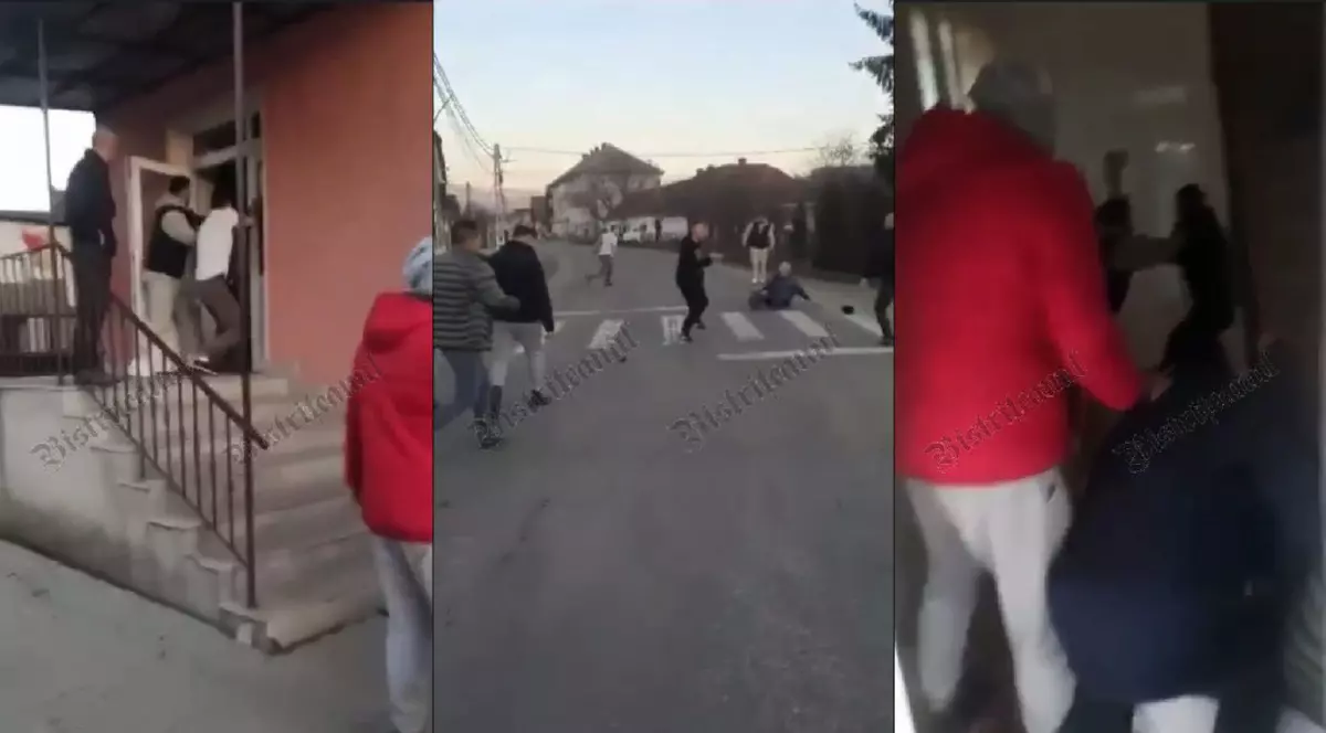 Bătaie cu pari și lopeți în Primăria Șieuț din Bistrița-Năsăud. Cinci oameni au fost reținuți  | VIDEO
