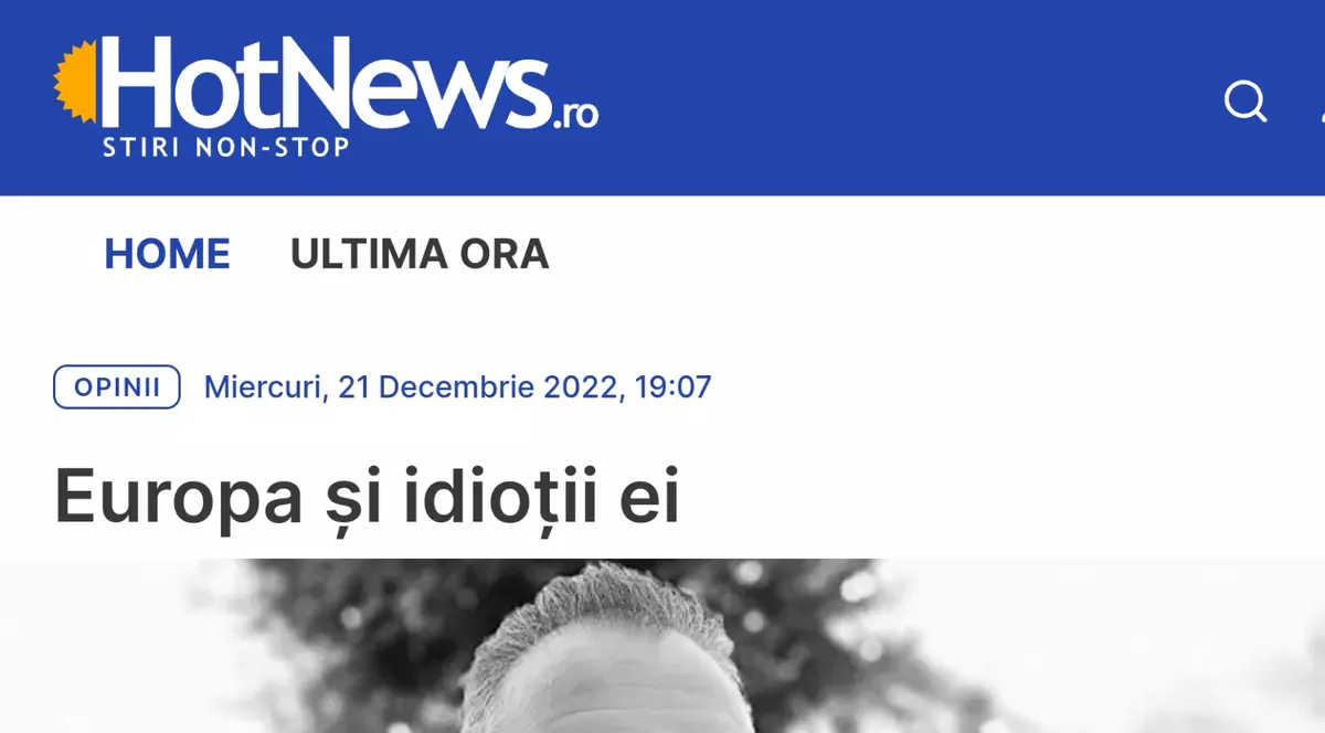 Citate din Hitler, într-un articol de opinie din Hotnews, în care se spune că „marea majoritate a oamenilor este alcătuită din imbecili și trebuie tratați ca atare”