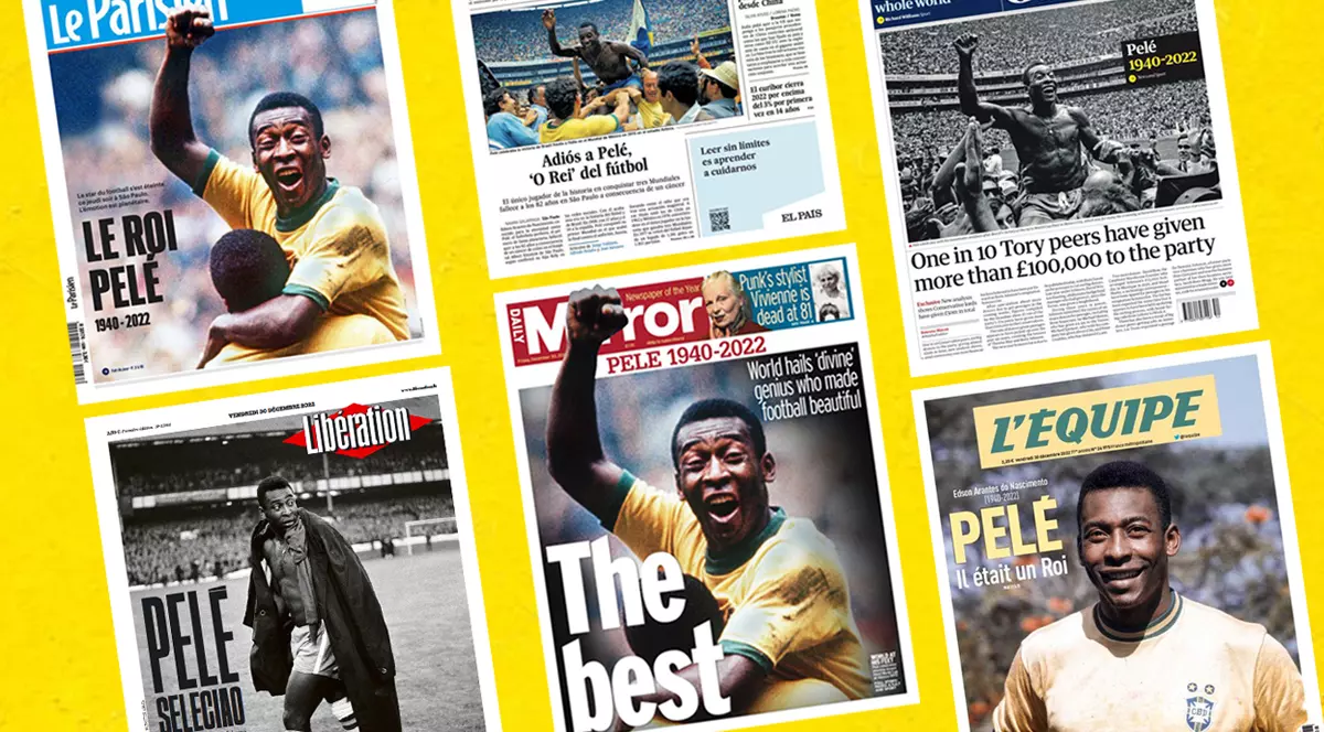 Cum arată primele pagini ale marilor ziare din lume după moartea lui Pele. „Adio, regelui fotbalului”